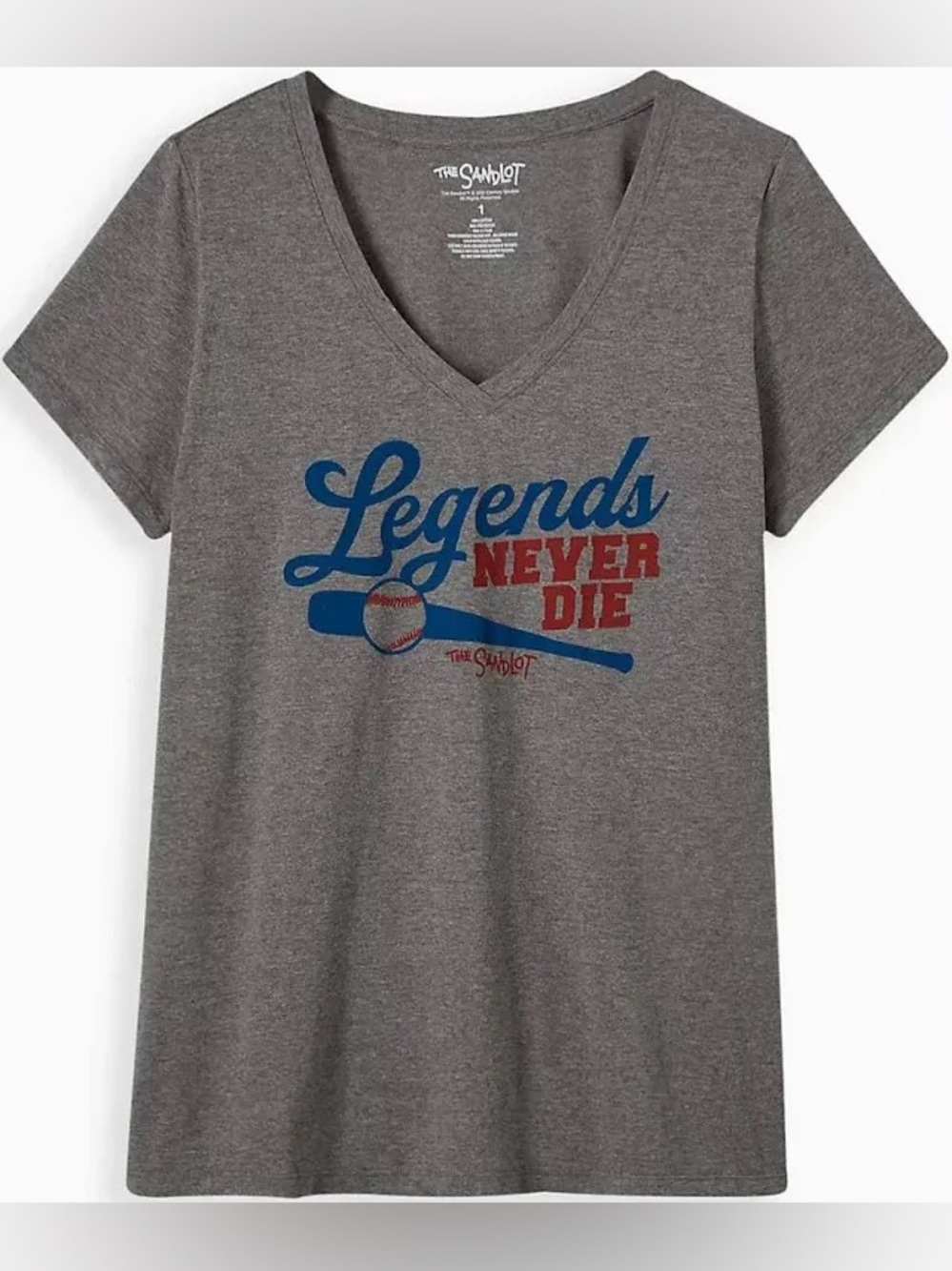 Torrid Classic V-Neck Tee - Cotton The Sandlot Grey
